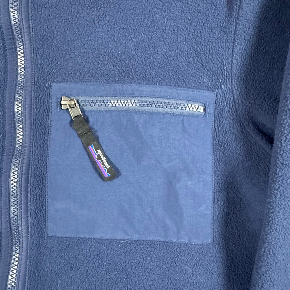 Patagonia Synchilla Jacket Mens M Navy Blue Full Zip Fleece Mock Neck Pocket - Picture 4 of 11